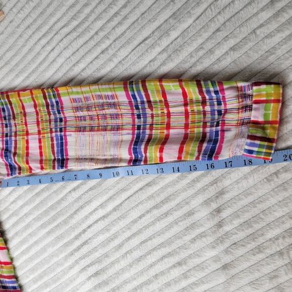 Cabi Plaid Button Up Blouse S Artsy Colorful Dopamine Top Mod Boho Slouchy Soft - Picture 7 of 12